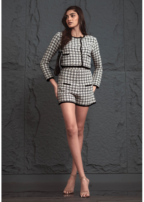 NEVA BLACK AND WHITE CHECK JACKET